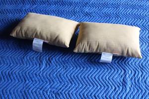 lot 228 image: TOTAL OF 2 SUNBRELLA YELLOW TOSS THROW PILLOWS  SEE PICS