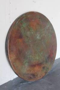 lot 236 image: HAMMERED COPPER ROUND 3 FT. DIAM TABLE TOP ONLY&nbsp