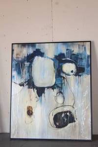 lot 20 image: BLUE DAWN FRAMED CANVAS WALL ART 50X60