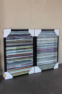 lot 35 image: 2 INK &amp ORE FRAMED ART VINTAGE RECORDS 1 AND 2&nbsp