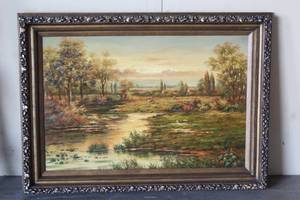 lot 36 image: FRAMED WALL ART SIGNED BY ARTIST 44 X 32