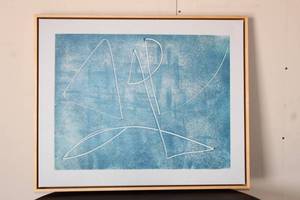 lot 93 image: WEST ELM P1712 FRAMED CANVAS WALL ART 23 X 29