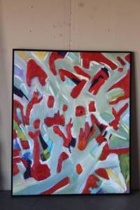lot 56 image: FRAMED CANVAS WALL ART 5FT X 50W