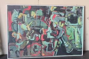 lot 63 image: FRAMED CANVAS WALL ART 61 X 41