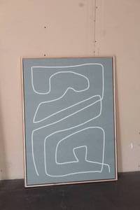 lot 65 image: FRAMED LINE ABSTRACT WALL ART 40 X 30 BY DAN HOBDAY