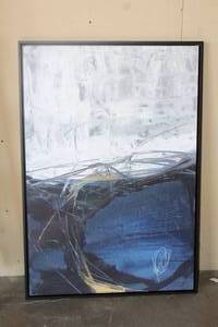 lot 43 image: FRAMED CANVAS WALL ART  NIGHTS NEST SIGNED BY ARTIST 30X44