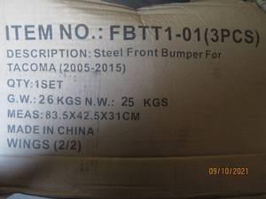 lot 158 image: DV8 OFF ROAD FBTT1-01 STEEL FRONT BUMPER FOR TACOMA 05 - 15
