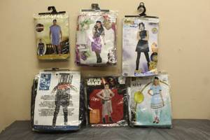 lot 177 image: TOTAL OF 6 ASSORTED HALLOWEEN COSTUMES ADULT KIDS SMALL CHILD SIZES (EACH LOT WILL VARY)