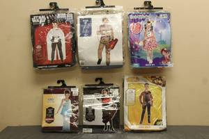 lot 186 image: TOTAL OF 6 ASSORTED HALLOWEEN COSTUMES ADULT KIDS SMALL CHILD SIZES (EACH LOT WILL VARY)