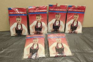 lot 188 image: TOTAL OF 6 GEEK CHIC VEST AND HAIR BOW KITS&nbsp