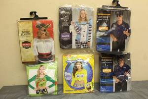 lot 195 image: TOTAL OF 6 ASSORTED HALLOWEEN COSTUMES ADULT KIDS SMALL CHILD SIZES (EACH LOT WILL VARY)