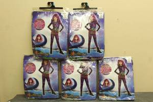 lot 198 image: TOTAL OF 5 DISNEY DESCENDANTS 2 MAL HALLOWEEN COSTUMES ADULT KIDS SMALL CHILD SIZES (EACH LOT WILL VARY)