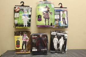 lot 206 image: TOTAL OF 6 ASSORTED HALLOWEEN COSTUMES ADULT KIDS SMALL CHILD SIZES (EACH LOT WILL VARY)
