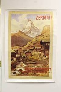 lot 60 image: ORIGINAL VINTAGE POSTER CHEMINS DE FER VIEGE-ZERMATT ET ZERMATT-GORNERGRAT 3136M SIGNED A. RECKIEGEL 39H X 28W