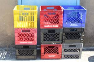 lot 89 image: LOT OF 9 ASSORTED MILK CRATES&nbsp