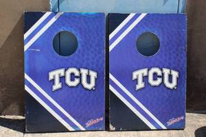 lot 92 image: WILD SPORTS TCU CORN HOLE NO BEAN BAGS