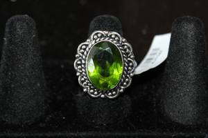 lot 236 image: PERIDOT GERMAN SILVER RING SIZE 8