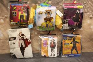 lot 5 image: 6. ASSORTED HALLOWEEN COSTUMES VARIOUS SIZES SEE PICS