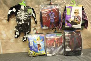 lot 7 image: 6. ASSORTED HALLOWEEN COSTUMES VARIOUS SIZES SEE PICS