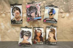 lot 88 image: 6. ASSORTED HALLOWEEN WIGS SEE PICS