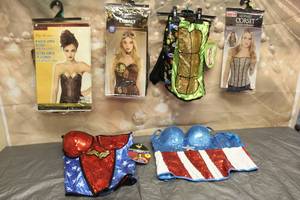 lot 101 image: 6. ASSORTED HALLOWEEN CORSETS&nbsp VARIOUS SIZES SEE PICS