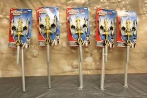 lot 165 image: 5 POWER RANGER SUPER MEGA FORCE TRIDENT SPEARS SEE PICS