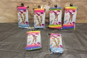 lot 189 image: 6. ASSORTED&nbsp MY LITTLE PONY RAINBOW DASH KNEE SOCKS  TIGHTS VARIOUS SIZES SEE PICS