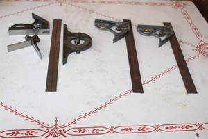 lot 76 image: LOT OF COMBONATION SQUARES PROTRACTOR TOOL RULERS