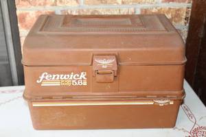 lot 107 image: FENWICK WOODSTREAM WIDE BODY 5.6 TACKLE BOX WITH CONTENTS&nbsp