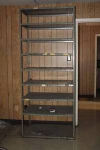 lot 57 image: SHELVING UNITS BUYER MUST DISASSEMBLE&nbsp MUST BRING PHILLIPS AND FLATHEAD SCREWDRIVERS&nbsp AND SOCKET AND WRENCH