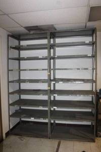 lot 56 image: 2 SHELVING UNITS BUYER MUST DISASSEMBLE&nbsp MUST BRING PHILLIPS AND FLATHEAD SCREWDRIVERS&nbsp AND SOCKET AND WRENCH
