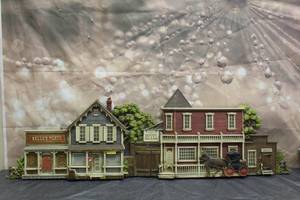 lot 75 image: VINTAGE BURWOOD WESTERN FRONTIER TOWN HANGING WALL DECOR