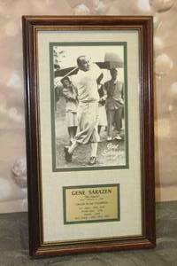 lot 76 image: GENE SARAZEN THE SQUIRE GRAND SLAM CHAMPION FRAMED PHOTO