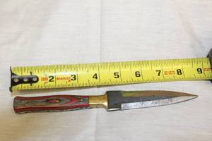 lot 3 image: MHS CUTLERY HANDMADE COSTUM CHEF, FOLDING, ULU KNIVES WITH WOOD, BONE AND OR RESIN HANDLES