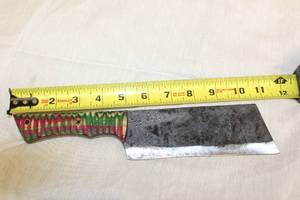lot 12 image: MHS CUTLERY HANDMADE COSTUM CHEF, FOLDING, ULU KNIVES WITH WOOD, BONE AND OR RESIN HANDLES