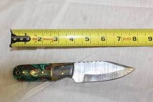 lot 15 image: MHS CUTLERY HANDMADE COSTUM CHEF, FOLDING, ULU KNIVES WITH WOOD, BONE AND OR RESIN HANDLES