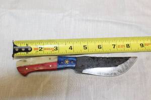 lot 17 image: MHS CUTLERY HANDMADE COSTUM CHEF, FOLDING, ULU KNIVES WITH WOOD, BONE AND OR RESIN HANDLES