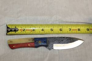 lot 18 image: MHS CUTLERY HANDMADE COSTUM CHEF, FOLDING, ULU KNIVES WITH WOOD, BONE AND OR RESIN HANDLES