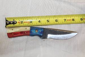 lot 21 image: MHS CUTLERY HANDMADE COSTUM CHEF, FOLDING, ULU KNIVES WITH WOOD, BONE AND OR RESIN HANDLES