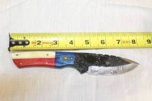 lot 24 image: MHS CUTLERY HANDMADE COSTUM CHEF, FOLDING, ULU KNIVES WITH WOOD, BONE AND OR RESIN HANDLES