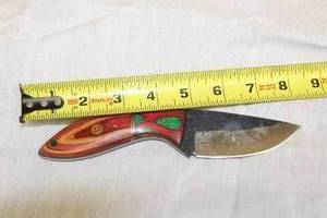 lot 27 image: MHS CUTLERY HANDMADE COSTUM CHEF, FOLDING, ULU KNIVES WITH WOOD, BONE AND OR RESIN HANDLES