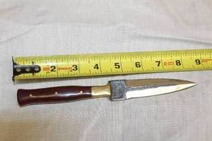 lot 28 image: MHS CUTLERY HANDMADE COSTUM CHEF, FOLDING, ULU KNIVES WITH WOOD, BONE AND OR RESIN HANDLES
