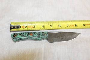 lot 64 image: MHS CUTLERY HANDMADE COSTUM CHEF, FOLDING, ULU KNIVES WITH WOOD, BONE AND OR RESIN HANDLES
