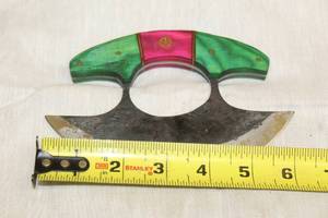 lot 47 image: MHS CUTLERY HANDMADE COSTUM CHEF, FOLDING, ULU KNIVES WITH WOOD, BONE AND OR RESIN HANDLES