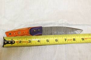 lot 53 image: MHS CUTLERY HANDMADE COSTUM CHEF, FOLDING, ULU KNIVES WITH WOOD, BONE AND OR RESIN HANDLES