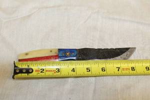 lot 54 image: MHS CUTLERY HANDMADE COSTUM CHEF, FOLDING, ULU KNIVES WITH WOOD, BONE AND OR RESIN HANDLES