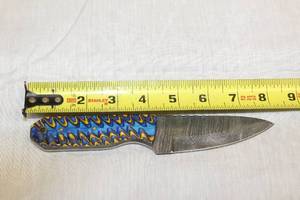 lot 58 image: MHS CUTLERY HANDMADE COSTUM CHEF, FOLDING, ULU KNIVES WITH WOOD, BONE AND OR RESIN HANDLES