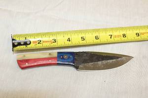 lot 85 image: MHS CUTLERY HANDMADE COSTUM CHEF, FOLDING, ULU KNIVES WITH WOOD, BONE AND OR RESIN HANDLES