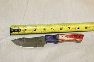lot 93 image: MHS CUTLERY HANDMADE COSTUM CHEF, FOLDING, ULU KNIVES WITH WOOD, BONE AND OR RESIN HANDLES