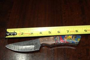lot 102 image: MHS CUTLERY HANDMADE COSTUM CHEF, FOLDING, ULU KNIVES WITH WOOD, BONE AND OR RESIN HANDLES